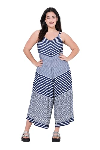 Angel of Style Damen große Größen Übergrößen Plus Size Jumpsuit, A-Line, Streifen dunkelblau 54 842143750-54 von Angel of Style