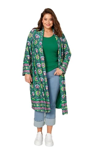 Angel of Style Damen große Größen Übergrößen Plus Size Kaftan, floraler Druck, offene Form, Langarm Multicolor 50 201251900-50 von Angel of Style