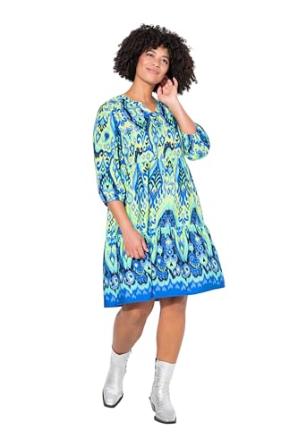 Angel of Style Damen große Größen Übergrößen Plus Size Kleid, A-Linie, Ornament-Print, 3/4-Ärmel smaragd 52 840025431-52 von Angel of Style