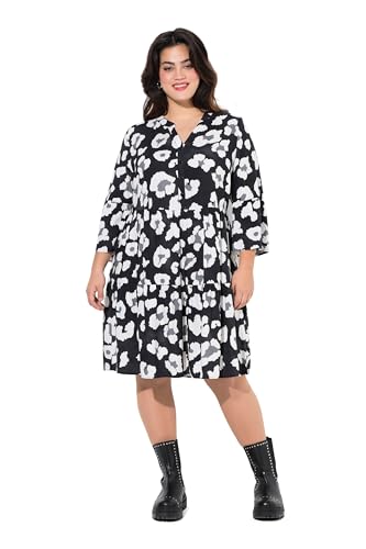 Angel of Style Damen große Größen Übergrößen Plus Size Kleid, Alloverdruck, Tunika-Ausschnitt schwarz 48 838921100-48 von Angel of Style