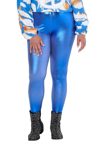 Angel of Style Damen große Größen Übergrößen Plus Size Leggings, Tight Fit, Metaillic-Optik blau 48 835746769-48 von Angel of Style