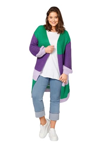 Angel of Style Damen große Größen Übergrößen Plus Size Long-Strickjacke, Oversized, Blockstreifen, offene Form, Langarm Multicolor 54 201247900-54 von Angel of Style