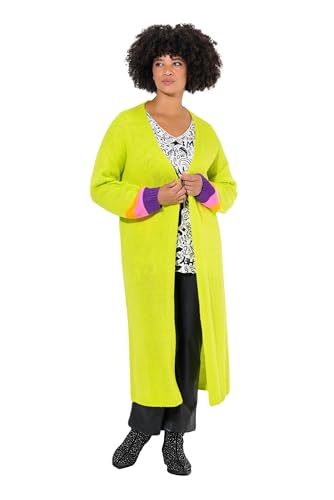 Angel of Style Damen große Größen Übergrößen Plus Size Long-Strickjacke, Rücken Peace-Motiv, offene Form limettengrün 54+ 836324409-54+ von Angel of Style