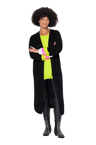 Angel of Style Damen große Größen Übergrößen Plus Size Long-Strickjacke, Rücken Peace-Motiv, offene Form schwarz 50+ 836324100-50+ von Angel of Style