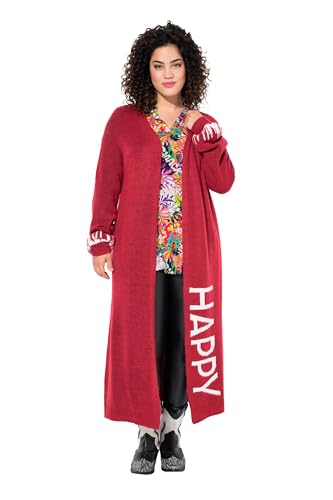 Angel of Style Damen große Größen Übergrößen Plus Size Long-Strickjacke, Straight Fit, Happy-Statements Ziegelrot 50+ 838045530-50+ von Angel of Style