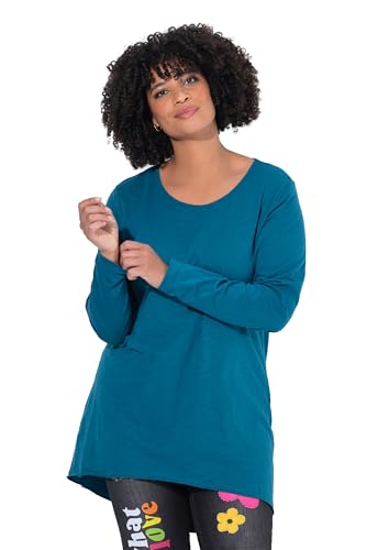 Angel of Style Damen große Größen Übergrößen Plus Size Longshirt, Bequeme Passform, Rundhals, Langarm Dunkles Petrol 42 832033751-42 von Angel of Style