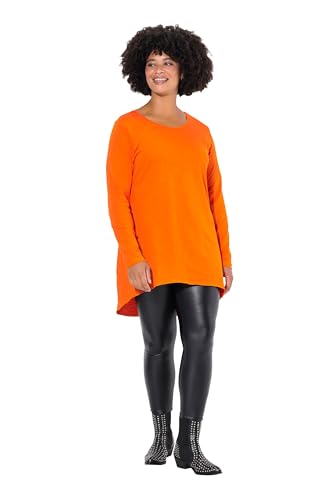 Angel of Style Damen große Größen Übergrößen Plus Size Longshirt, Bequeme Passform, Rundhals, Langarm orange 48 832033650-48 von Angel of Style