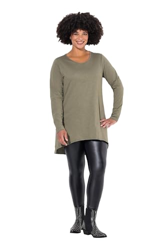 Angel of Style Damen große Größen Übergrößen Plus Size Longshirt, Bequeme Passform, Rundhals, Langarm schilfgrün 52 832033196-52 von Angel of Style
