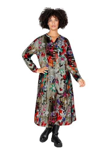 Angel of Style Damen große Größen Übergrößen Plus Size Maxikleid, A-Line, Graffiti-Druck, Tunika-Ausschnitt, Langarm Multicolor 52 201608900-52 von Angel of Style