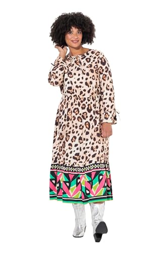 Angel of Style Damen große Größen Übergrößen Plus Size Maxikleid, A-Linie, Leo-Muster, Saum-Bordüre Altrose 52 836446300-52 von Angel of Style