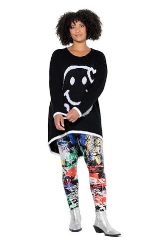 Angel of Style Damen große Größen Übergrößen Plus Size Pullover, A-Linie, Smiley, Saum hinten länger schwarz 50+ 845268100-50+ von Angel of Style
