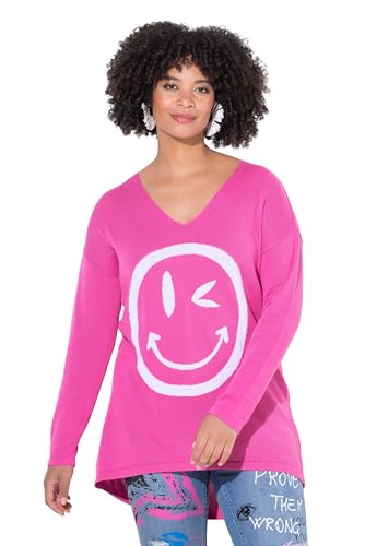Angel of Style Damen große Größen Übergrößen Plus Size Pullover, Oversized, Smiley, V-Ausschnitt hibiskuspink 58+ 833325510-58+ von Angel of Style