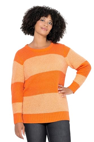 Angel of Style Damen große Größen Übergrößen Plus Size Pullover, Straight Fit, Blockstreifen, Pailletten orange 58+ 845329650-58+ von Angel of Style