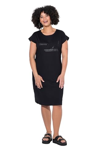 Angel of Style Damen große Größen Übergrößen Plus Size Shirtkleid, A-Linie, Jersey, Glitzer-Schriftzug schwarz 48 842499100-48 von Angel of Style
