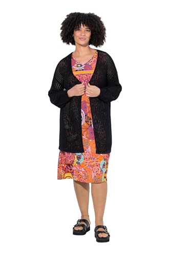 Angel of Style Damen große Größen Übergrößen Plus Size Strickjacke, Boxy Passform, Lochstrick mit Glitzer schwarz 46+ 841490100-46+ von Angel of Style