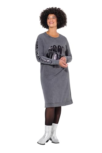 Angel of Style Damen große Größen Übergrößen Plus Size Sweatkleid, Acid Washed, Metallic-Print anthrazit 48 836415110-48 von Angel of Style