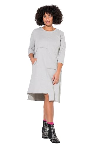 Angel of Style Damen große Größen Übergrößen Plus Size Sweatkleid, offene Kanten, 3/4-Ärmel hellgrau mélange 50 839112134-50 von Angel of Style