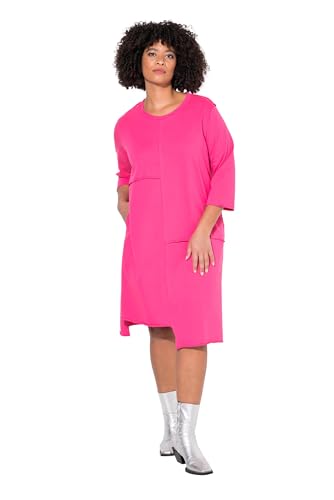 Angel of Style Damen große Größen Übergrößen Plus Size Sweatkleid, offene Kanten, 3/4-Ärmel hibiskuspink 48 839112510-48 von Angel of Style