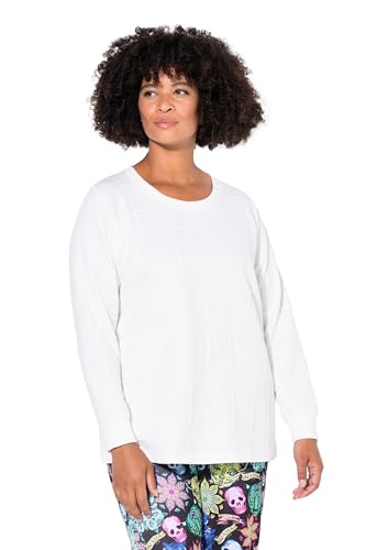 Angel of Style Damen große Größen Übergrößen Plus Size Sweatshirt, Buchstaben-Struktur schneeweiß 54 837384200-54 von Angel of Style