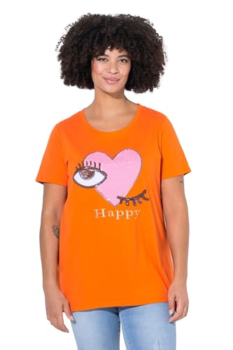 Angel of Style Damen große Größen Übergrößen Plus Size T-Shirt, A-Linie, Augen-Herz orange 48 839480650-48 von Angel of Style