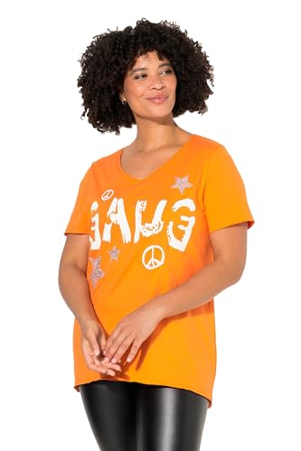 Angel of Style Damen große Größen Übergrößen Plus Size T-Shirt, A-Linie, Gang-Schriftzug orange 52 834220655-52 von Angel of Style
