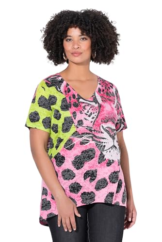 Angel of Style Damen große Größen Übergrößen Plus Size T-Shirt, A-Linie, Leo-Patchmuster hibiskuspink 44 843511510-44 von Angel of Style