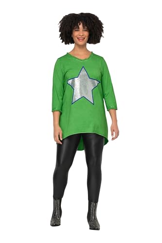 Angel of Style Damen große Größen Übergrößen Plus Size T-Shirt, A-Linie, Pailletten-Stern, V-Ausschnitt, 3/4-Ärmel erbsengrün 52 833657445-52 von Angel of Style