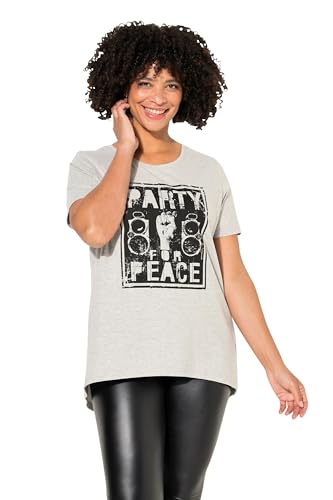 Angel of Style Damen große Größen Übergrößen Plus Size T-Shirt, A-Linie, Party-Print hellgrau mélange 52 834132134-52 von Angel of Style