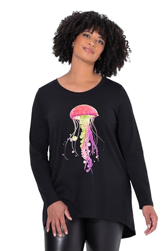 Angel of Style Damen große Größen Übergrößen Plus Size T-Shirt, A-Linie, Qualle, Langarm schwarz 48 844327100-48 von Angel of Style