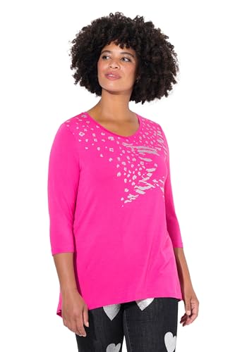 Angel of Style Damen große Größen Übergrößen Plus Size T-Shirt, A-Linie, Sterne, 3/4-Ärmel hibiskuspink 50 836576510-50 von Angel of Style