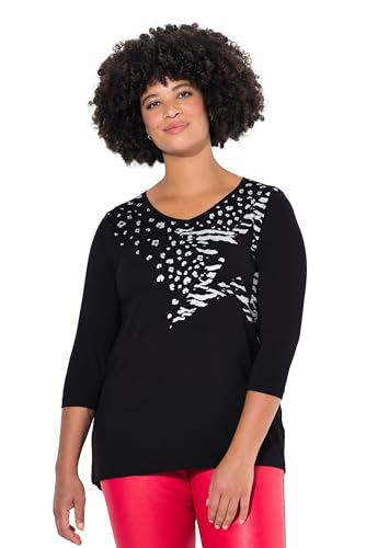 Angel of Style Damen große Größen Übergrößen Plus Size T-Shirt, A-Linie, Sterne, 3/4-Ärmel schwarz 58 836576100-58 von Angel of Style