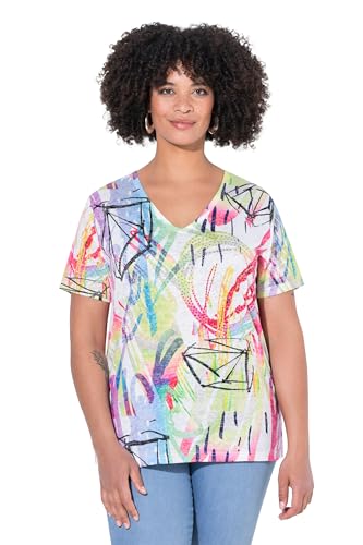 Angel of Style Damen große Größen Übergrößen Plus Size T-Shirt, Bequeme Passform, Scribble-Muster schneeweiß 44 843509200-44 von Angel of Style