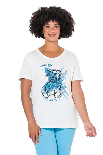 Angel of Style Damen große Größen Übergrößen Plus Size T-Shirt, Boxy Fit, Teddy-Motiv, Halbarm mineralblau 50 835613749-50 von Angel of Style
