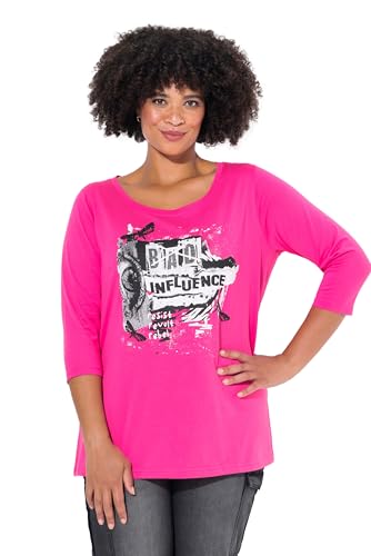 Angel of Style Damen große Größen Übergrößen Plus Size T-Shirt, Classic Fit, Collagen-Druck, 3/4-Ärmel hibiskuspink 48 836397510-48 von Angel of Style