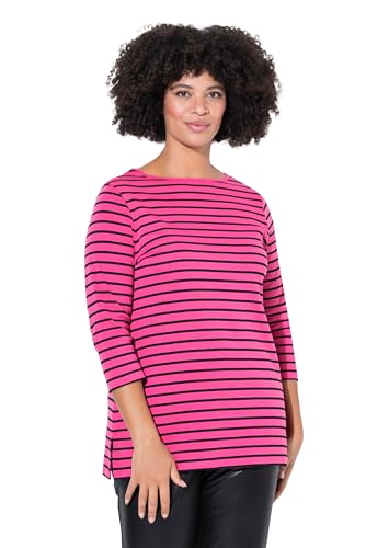 Angel of Style Damen große Größen Übergrößen Plus Size T-Shirt, Classic Fit, Ringel, 3/4-Ärmel hibiskuspink 48 839849510-48 von Angel of Style