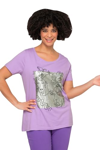 Angel of Style Damen große Größen Übergrößen Plus Size T-Shirt, Gesichter-Motiv, Rundhals, Halbarm zartes Lavendel 48 830201806-48 von Angel of Style