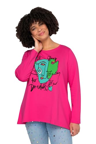 Angel of Style Damen große Größen Übergrößen Plus Size T-Shirt, Gesichts-Motiv, Rundhals, Langarm pink 48 831348803-48 von Angel of Style