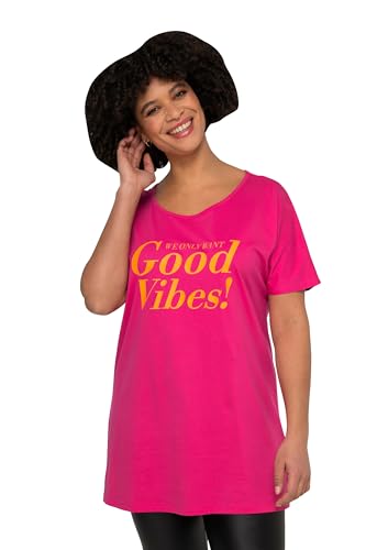 Angel of Style Damen große Größen Übergrößen Plus Size T-Shirt, Good Vibes, Rundhals, Halbarm pink 44 830130520-44 von Angel of Style