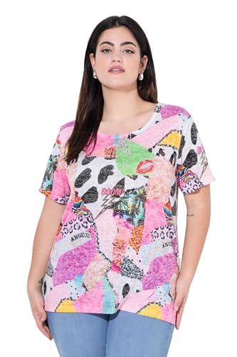 Angel of Style Damen große Größen Übergrößen Plus Size T-Shirt, Patchdruck fliederviolett 44 842179813-44 von Angel of Style