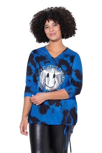 Angel of Style Damen große Größen Übergrößen Plus Size T-Shirt, Regular Fit, glänzender Smiley blau 54 840015750-54 von Angel of Style
