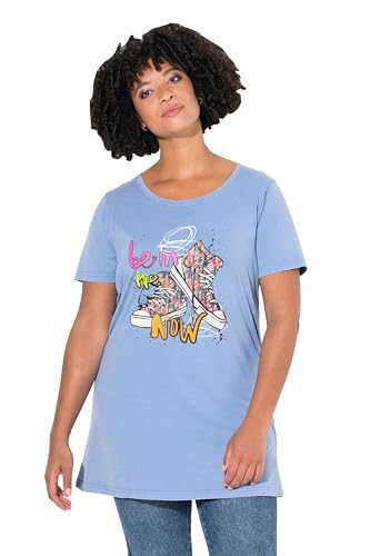 Angel of Style Damen große Größen Übergrößen Plus Size T-Shirt, Sneaker-Motiv, Rundhals, Halbarm denimblau 44 831389721-44 von Angel of Style