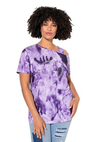 Angel of Style Damen große Größen Übergrößen Plus Size T-Shirt, Straight Fit, Batikprint, Schulter Cutout Pflaume 54 834829837-54 von Angel of Style