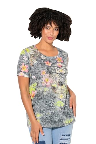 Angel of Style Damen große Größen Übergrößen Plus Size T-Shirt, verzierter Totenkopf, Rundhals, Halbarm anthrazit 46 833486110-46 von Angel of Style
