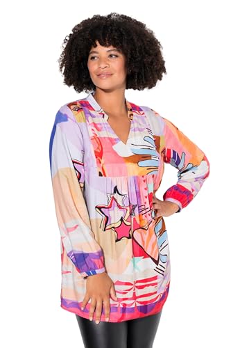 Angel of Style Damen große Größen Übergrößen Plus Size Tunika, A-Linie, Alloverdruck, Langarm tulpenrosa 56 837542500-56 von Angel of Style