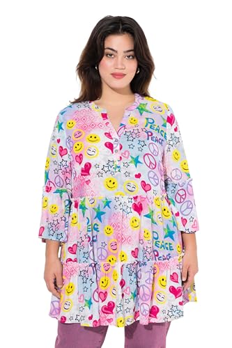 Angel of Style Damen große Größen Übergrößen Plus Size Tunika, Smiley, 3/4-Ärmel, Volants schneeweiß 48 838680200-48 von Angel of Style
