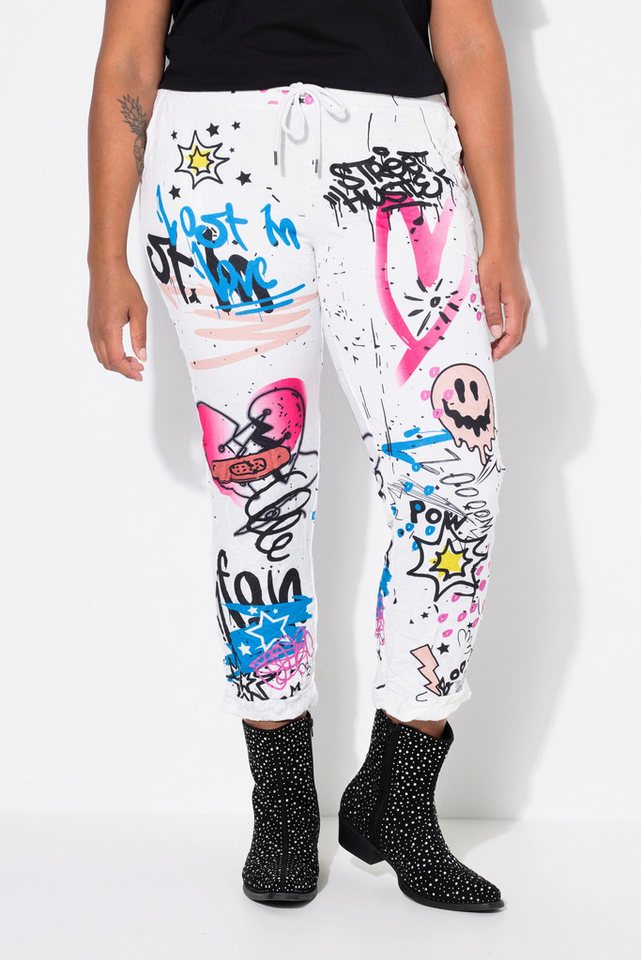 Angel of Style Funktionshose Crinkle-Hose Joggpants Crinkle mit Grafitti von Angel of Style