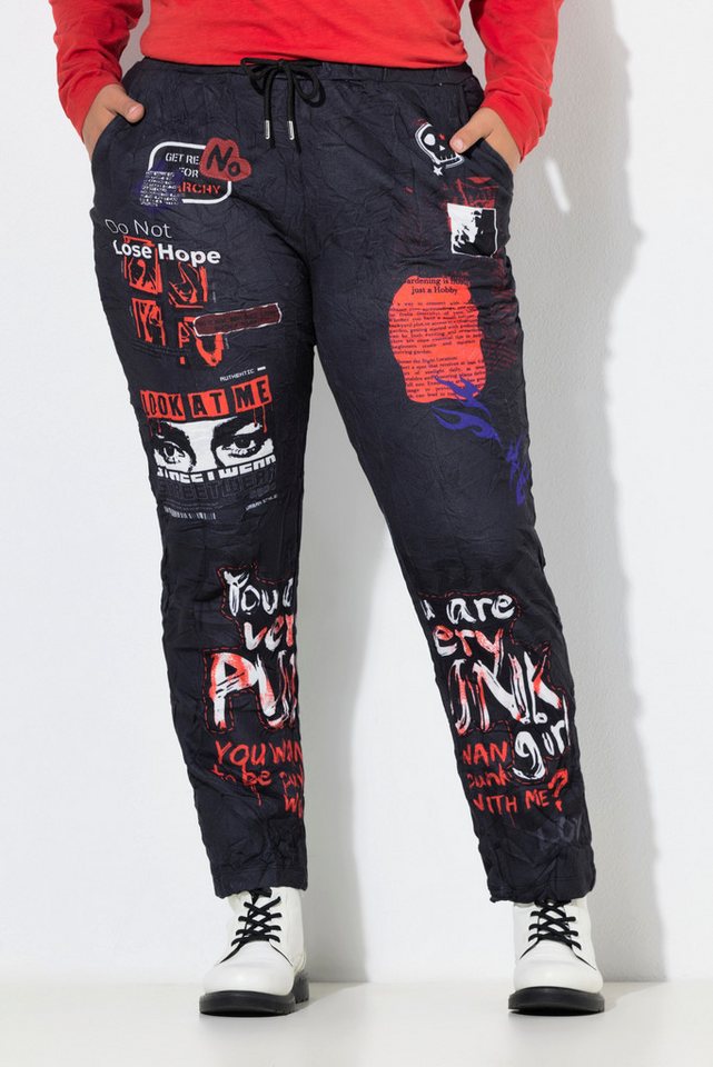 Angel of Style Funktionshose Hose Loose Fit Joggpants Crincle Alloverprint von Angel of Style
