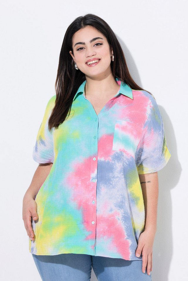 Angel of Style Hemdbluse Bluse Boxy Fit Musselin Batik-Muster von Angel of Style