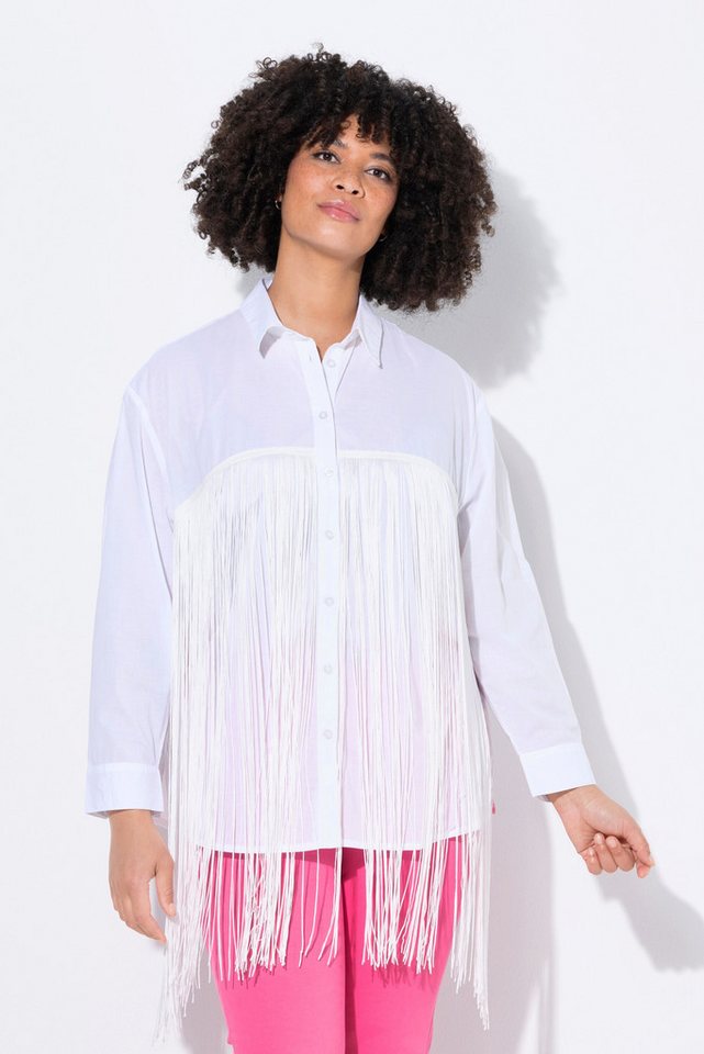 Angel of Style Hemdbluse Bluse Straight Fit lange Fransen von Angel of Style