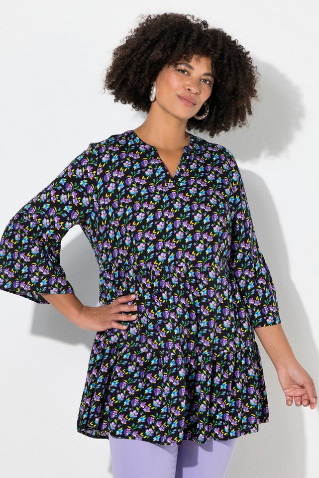 Angel of Style Hemdbluse Bluse bequeme Passform Blümchen Volants von Angel of Style